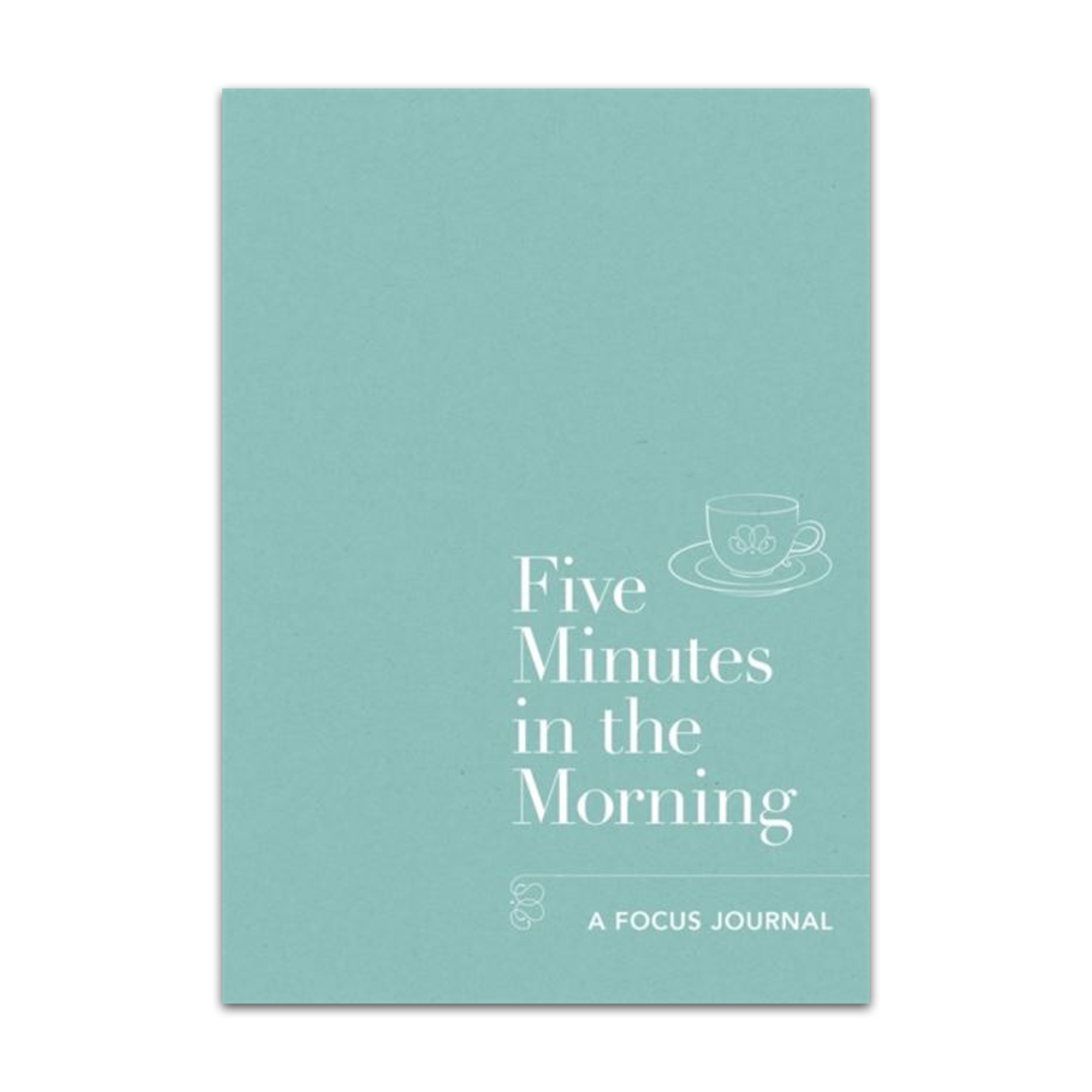 Teal front cover of Five Minutes in the Morning Journal