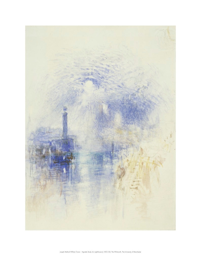 Vignette Study of a Lighthouse, William Turner - Print