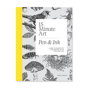 Book cover with ink drawing of birds and plants