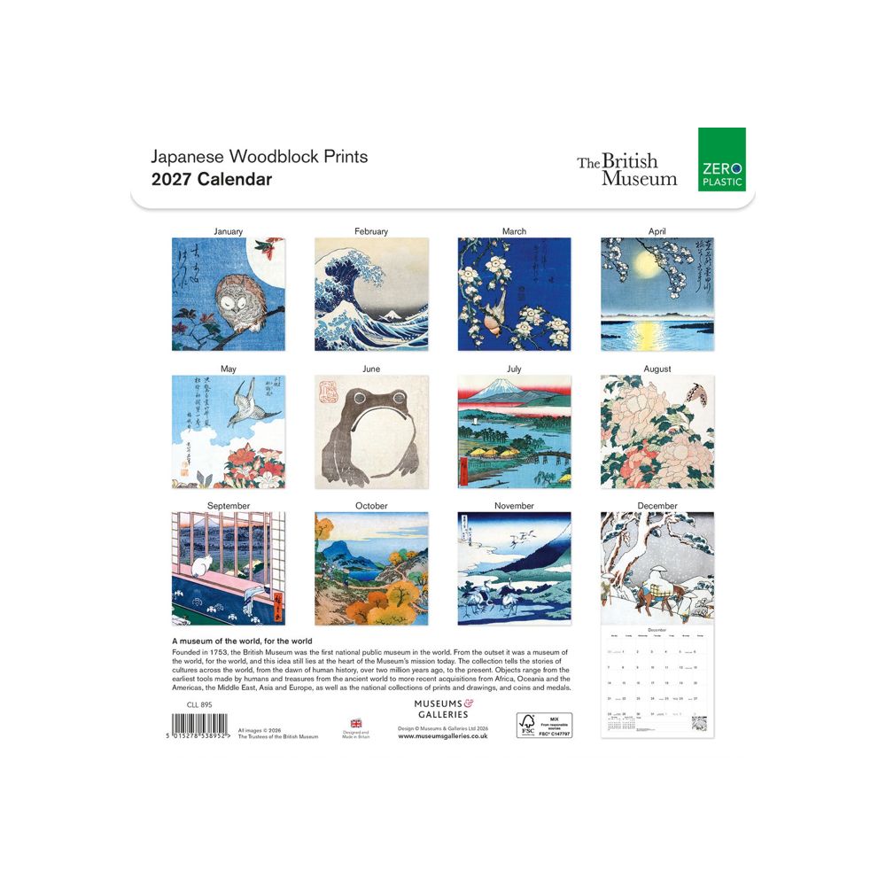 Japanese Woodblock Prints 2027 Wall Calendar
