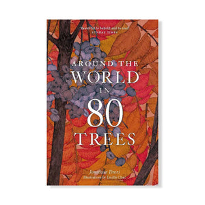 Book cover with autumnal trees illustration