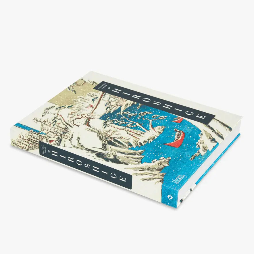 Hiroshige deluxe book on its side in front of a white background