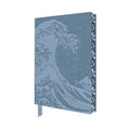 Notebook featuring grey and blue impression of Hokusai's The Great Wave