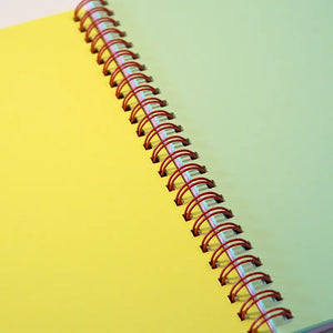 Inside colourful pages of the notebook 