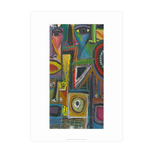 Print of an abstract painting by Akinyemi Oludeli. 