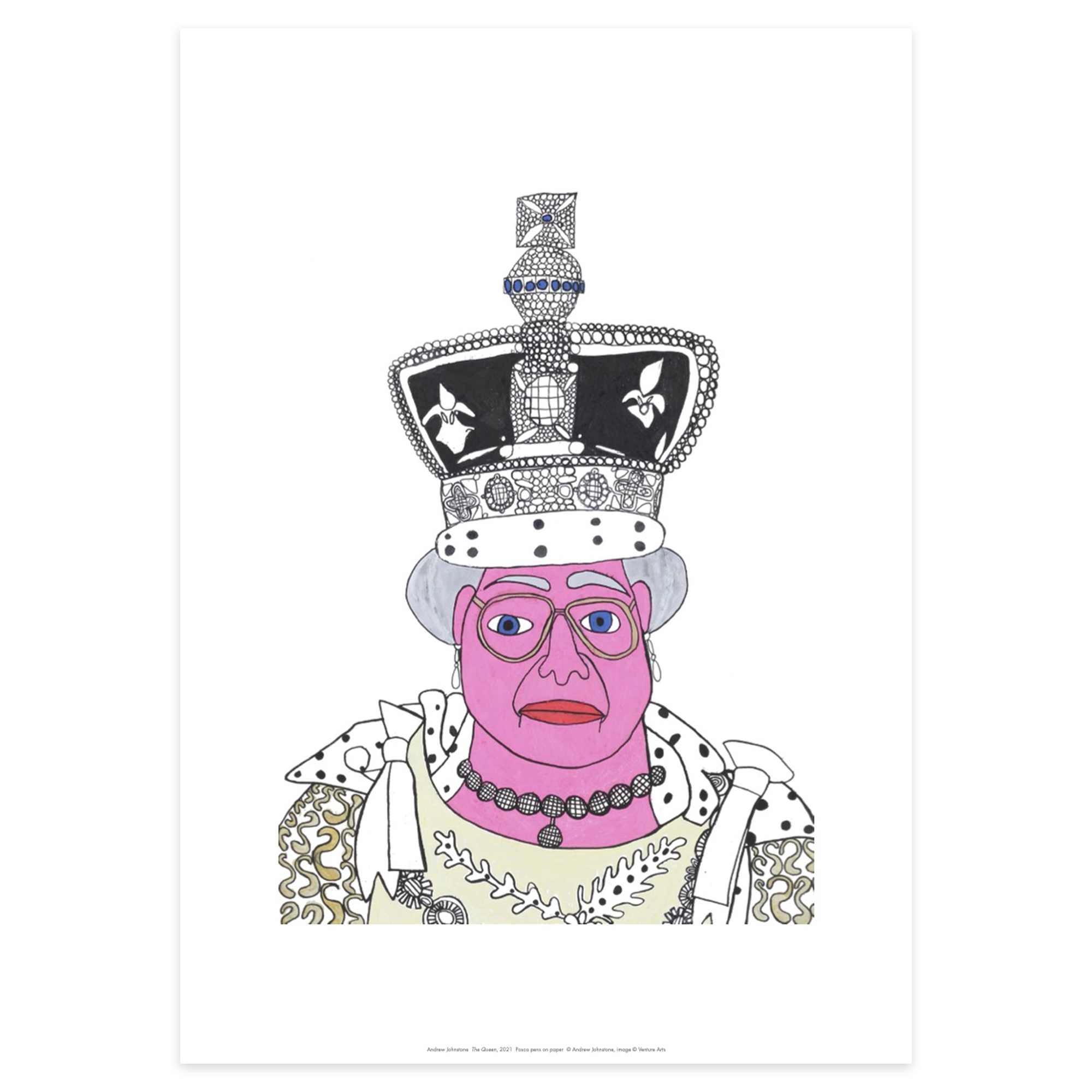 An artwork of Andrew Johnstone of the late Queen of England.