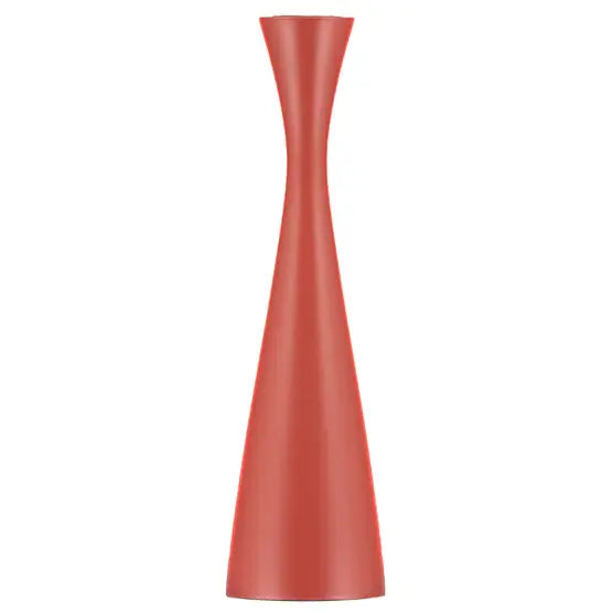 Orange-coloured candle holder on a white background