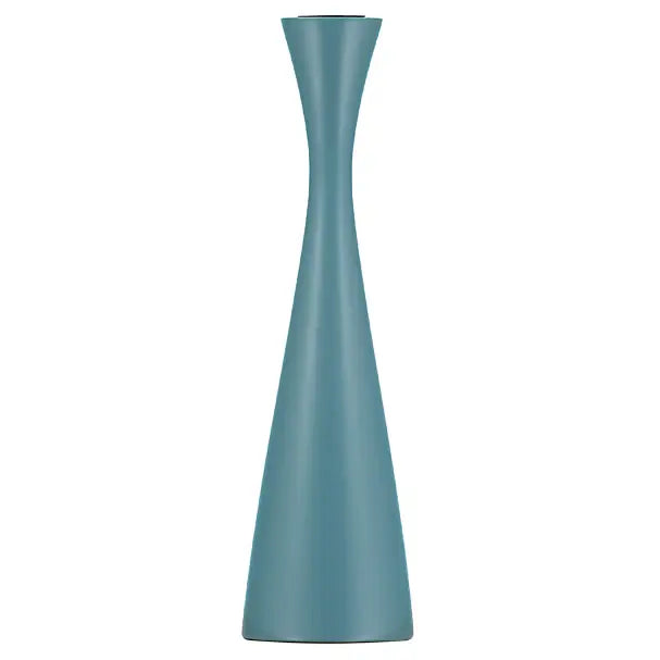 Teal-coloured candle holder on a white background
