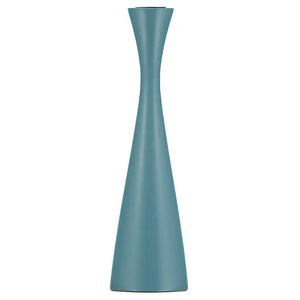 Teal-coloured candle holder on a white background