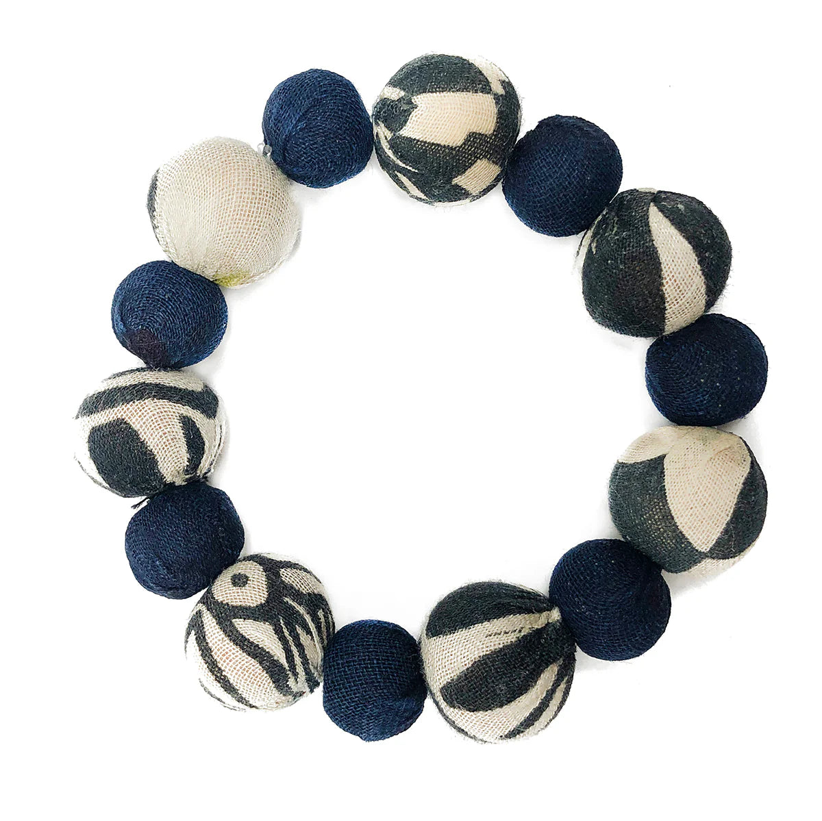 Fair Trade Kantha Indigo Bauble Bracelet