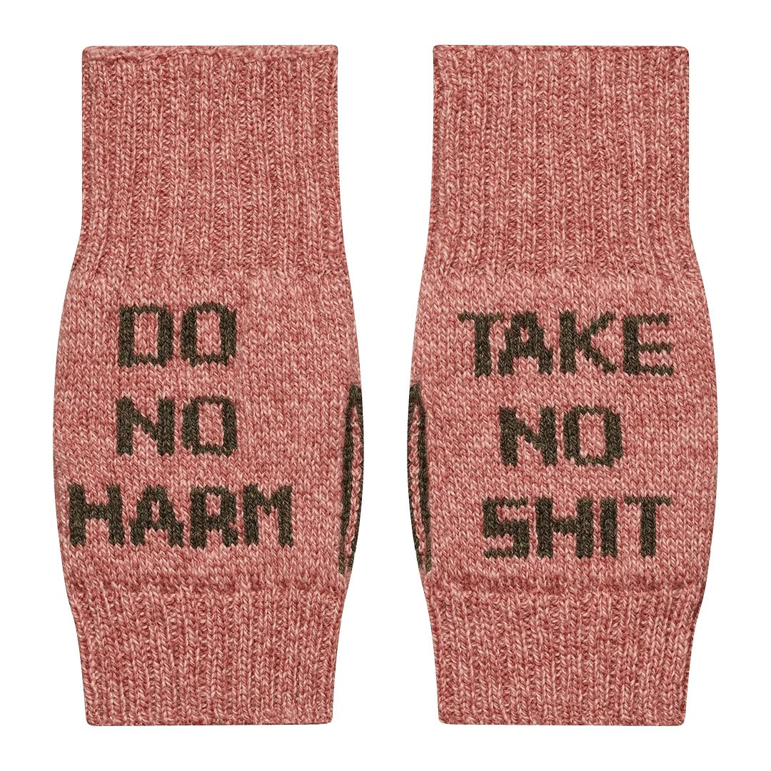 Do No Harm Take No Shit Wrist Warmers - Black and Beech