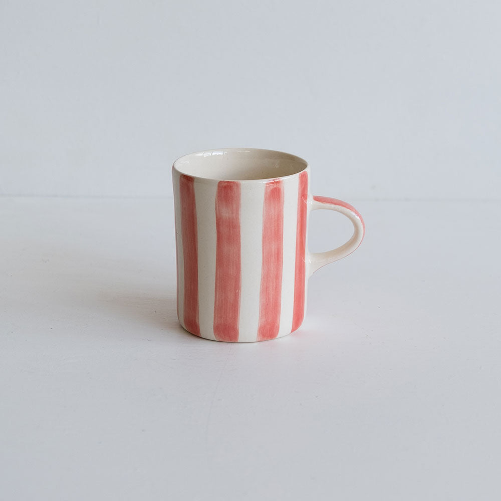 Mug painted candy stripe rose