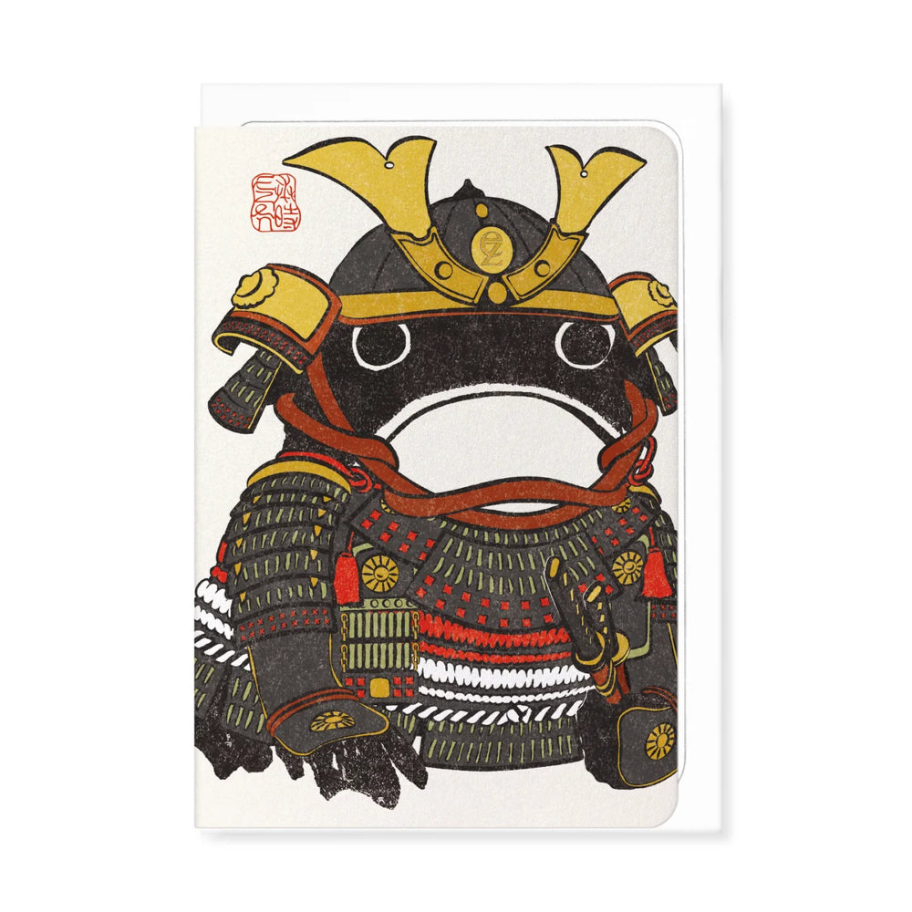 Ezen Samurai Frog Greetings Card