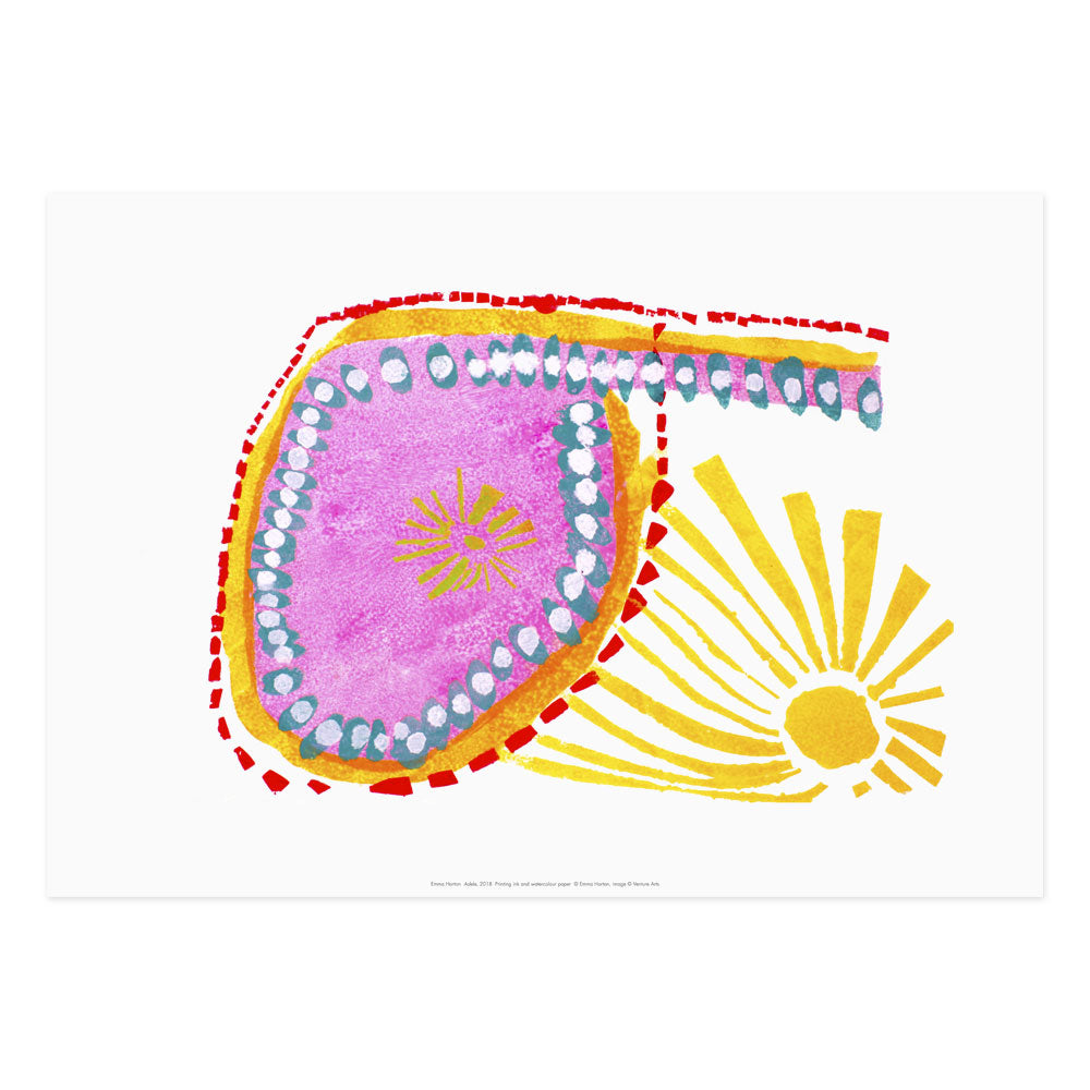Reproduction of a colourful artwork by Emma Horton.