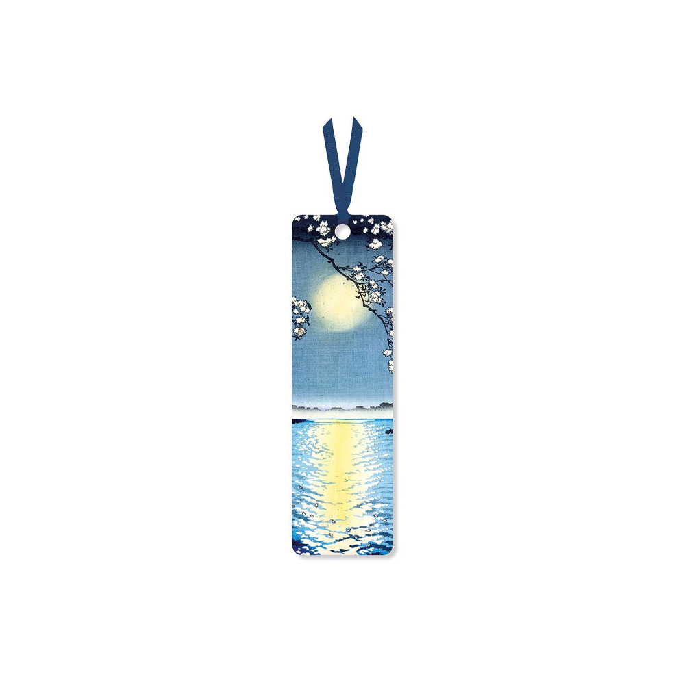 Bookmark featuring Woodblock artwork of Sumida RIver against a white backdrop