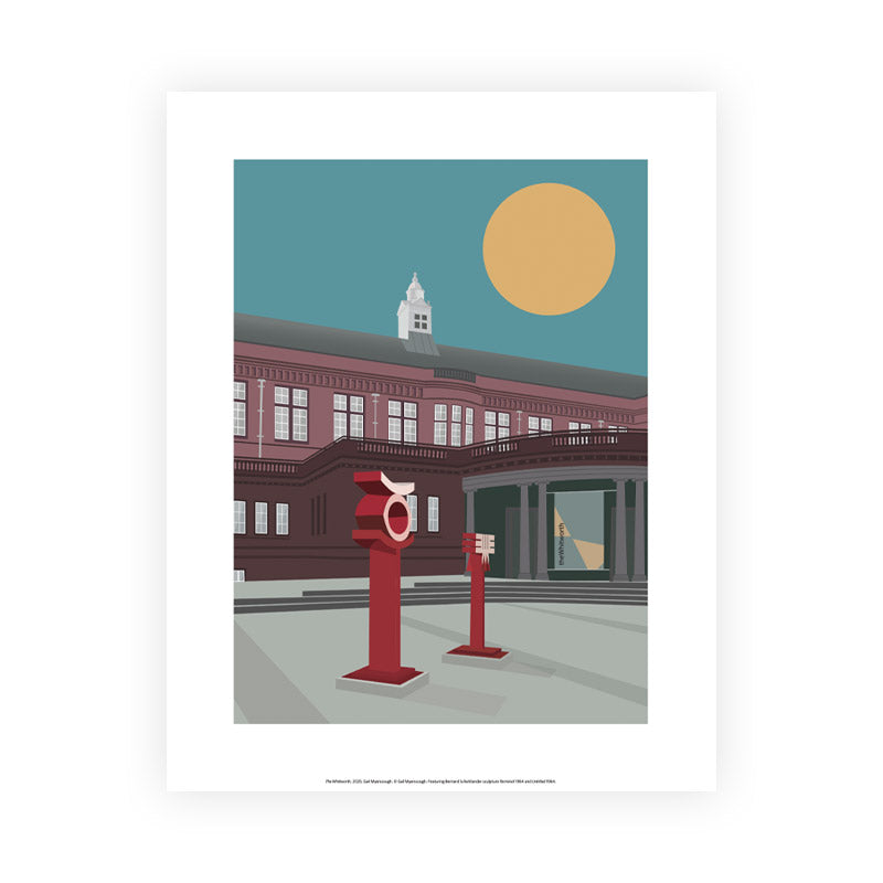 Digital drawing of The Whitworth gallery's front entrance. 