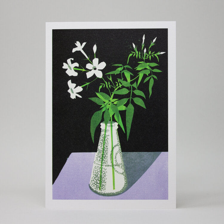 Card featuring Jasmine plant in a vase