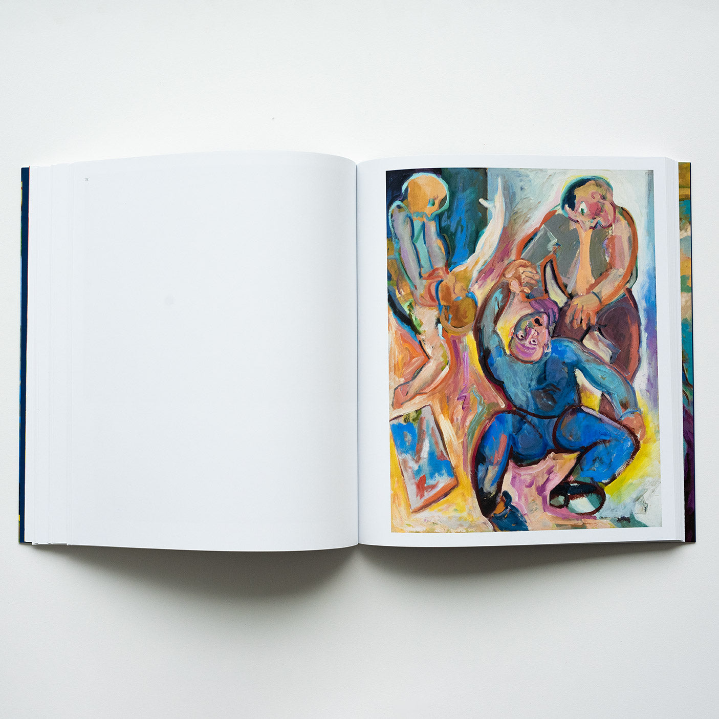 Inside pages of John Lyons catalogue featuring a vibrant painting by the artist.