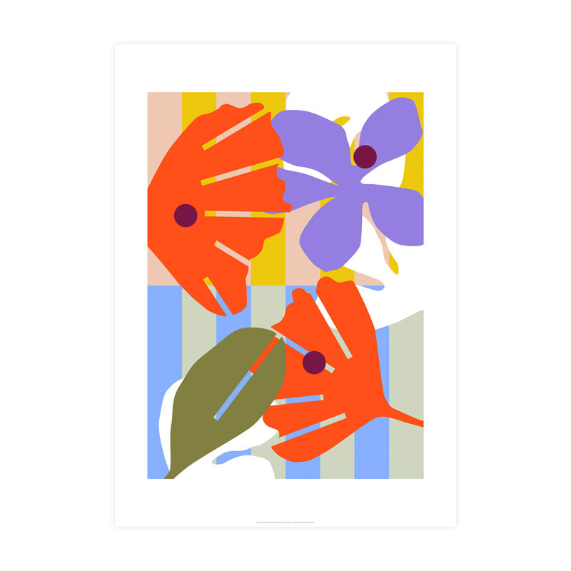 Print of digital illustration by Kate Moorhouse of colourful flowers.