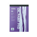 Oil paint pad with purple cover and product information