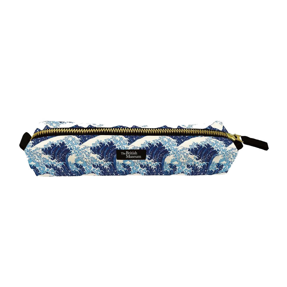 Thin pencil case featuring a pattern of Hokusai's The Great Wave