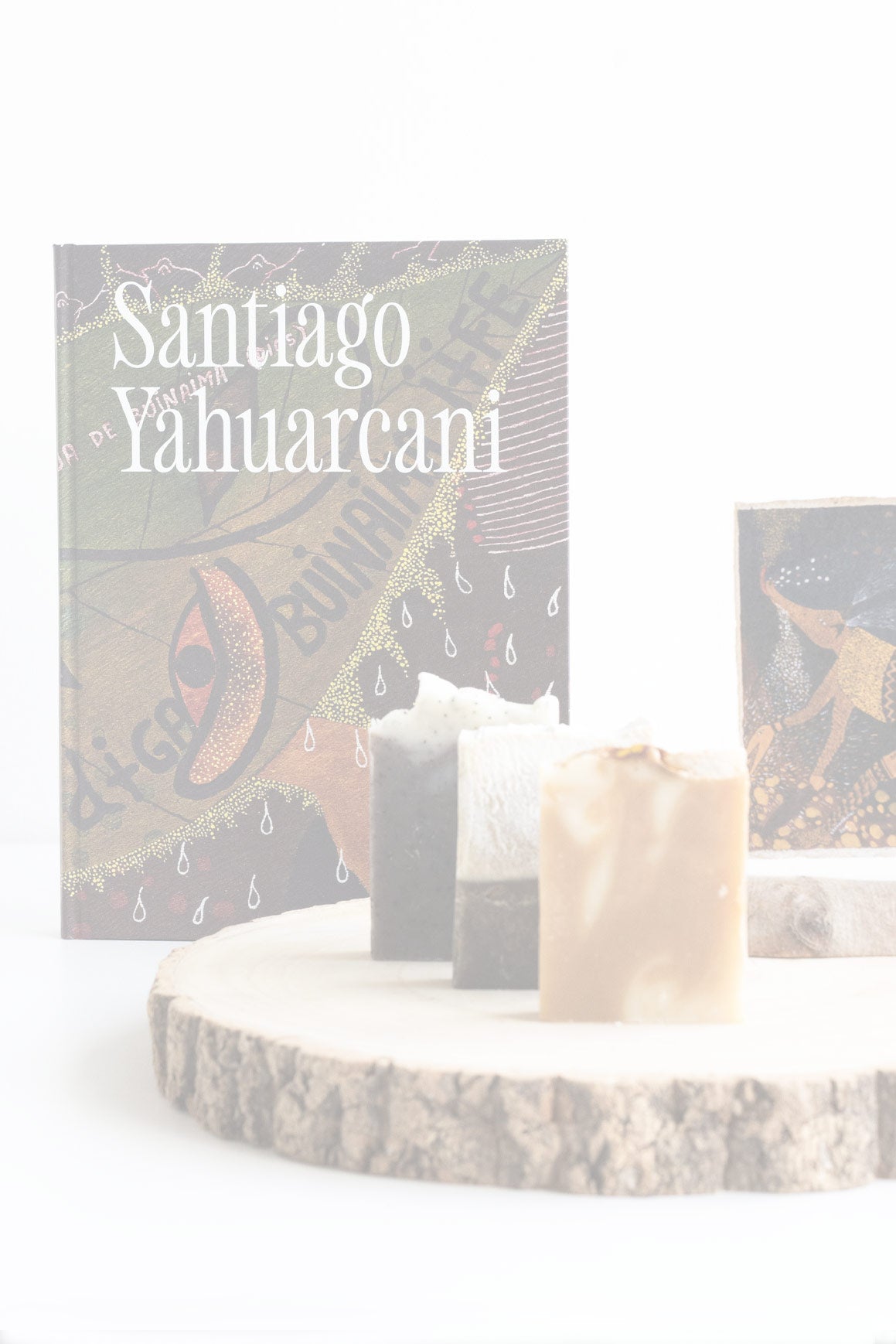Santiago publication with three soaps presented in front of it