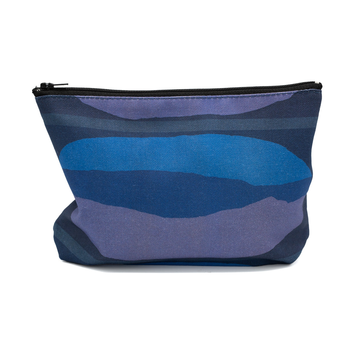 Cosmetics bag featuring blue design by Shirley Craven