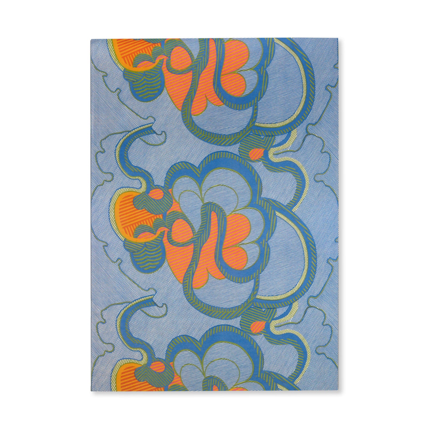 A5 Notebook featuring Shirley Craven Simple Solar abstract blue and denim coloured design