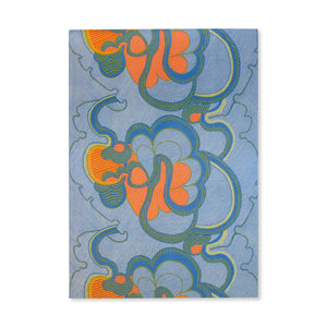 A5 Notebook featuring Shirley Craven Simple Solar abstract blue and denim coloured design