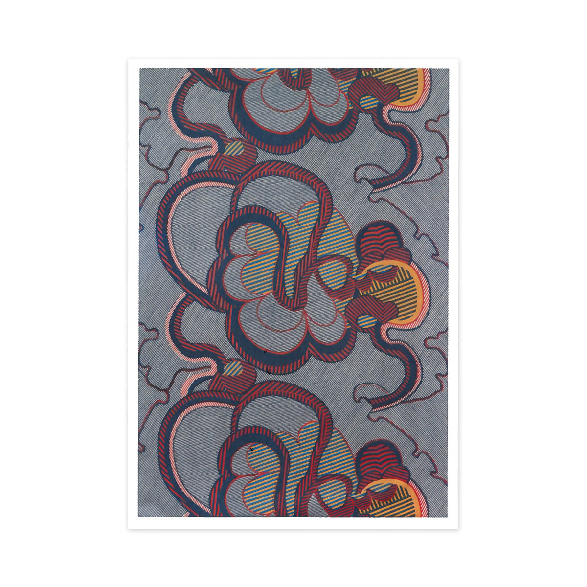 Greetings card pack featuring a reproduction of a textile design by Shirley Craven