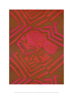 Sixty-three Design by Shirley Craven. Dark red and pink abstract shapes.