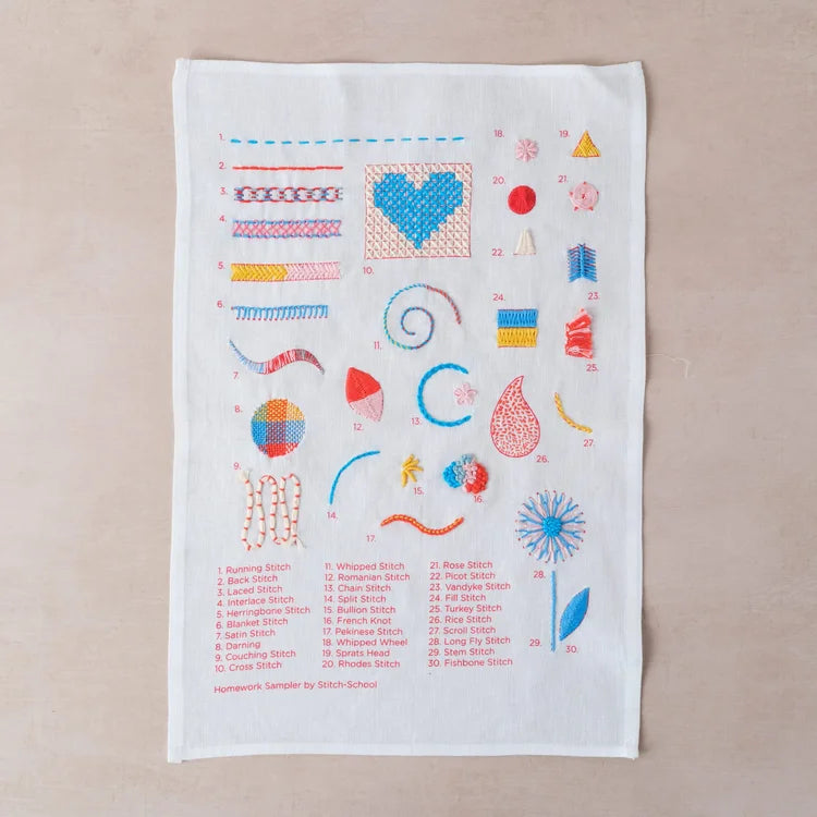 Homework Stitch Sample
