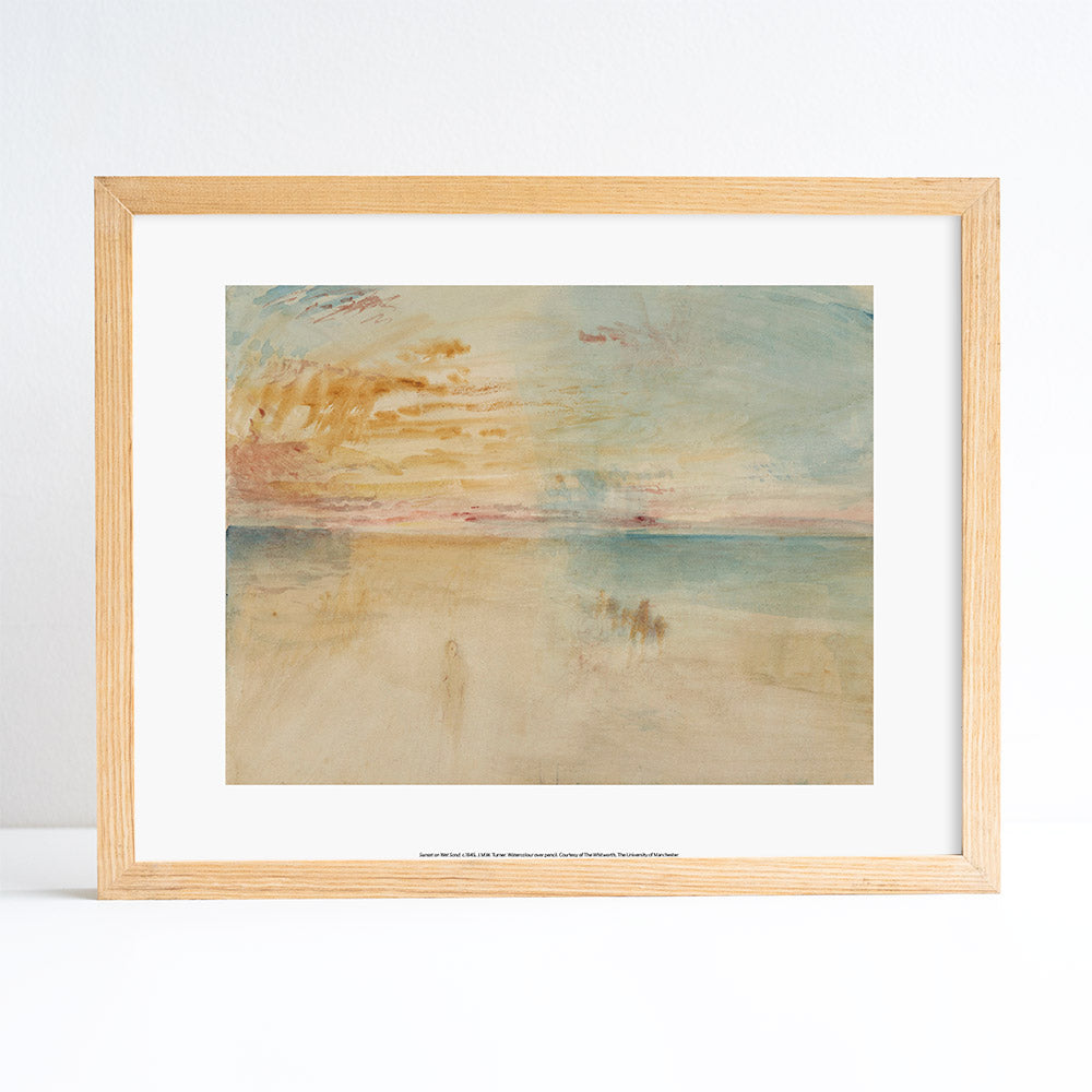 Framed artwork with a landscape scene on a white background