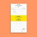 Short stories tear off notepad against orange background