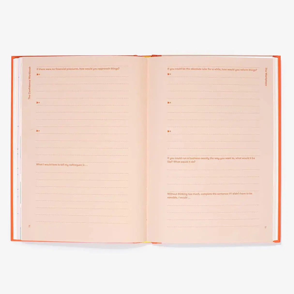 Open book with lined pages on a white background