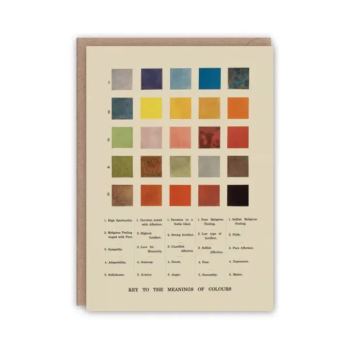 Greetings card with vintage colour theory chart