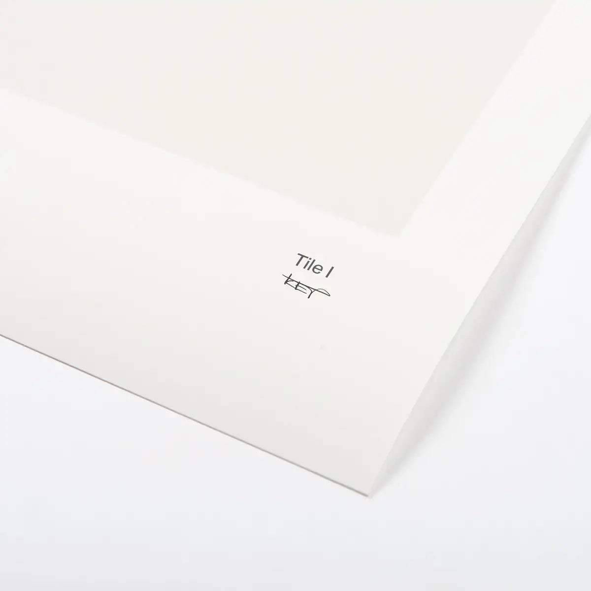 A close up of the bottom right corner of the print with Kirsty's signature and the title of the print.