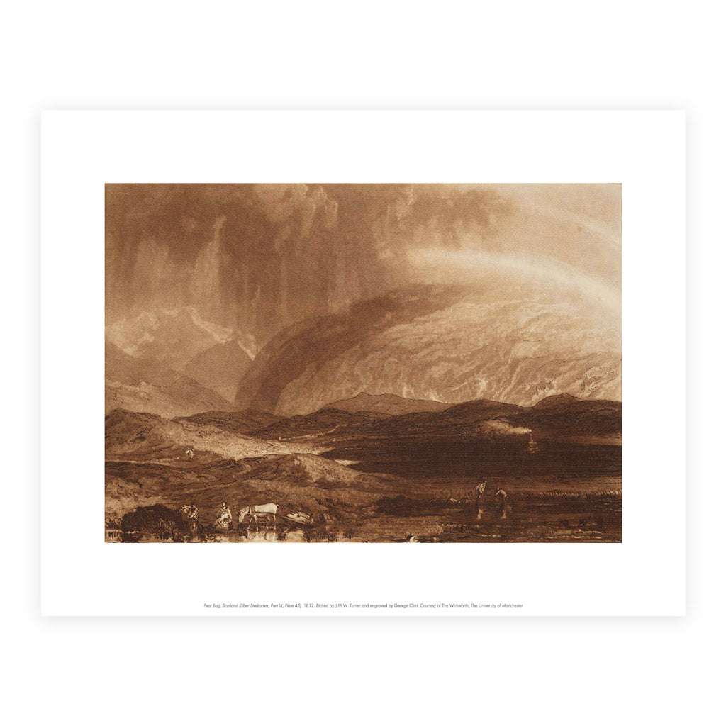 Printed reproduction of a landscape drawing/etching by JMW Turner