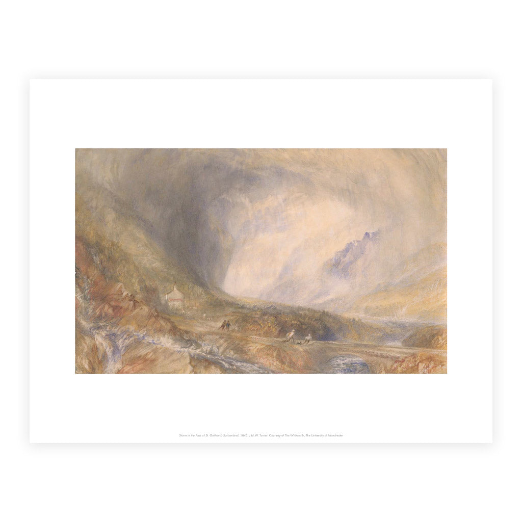 Printed reproduction of Storm in the Pass of St Gothard by JMW Turner