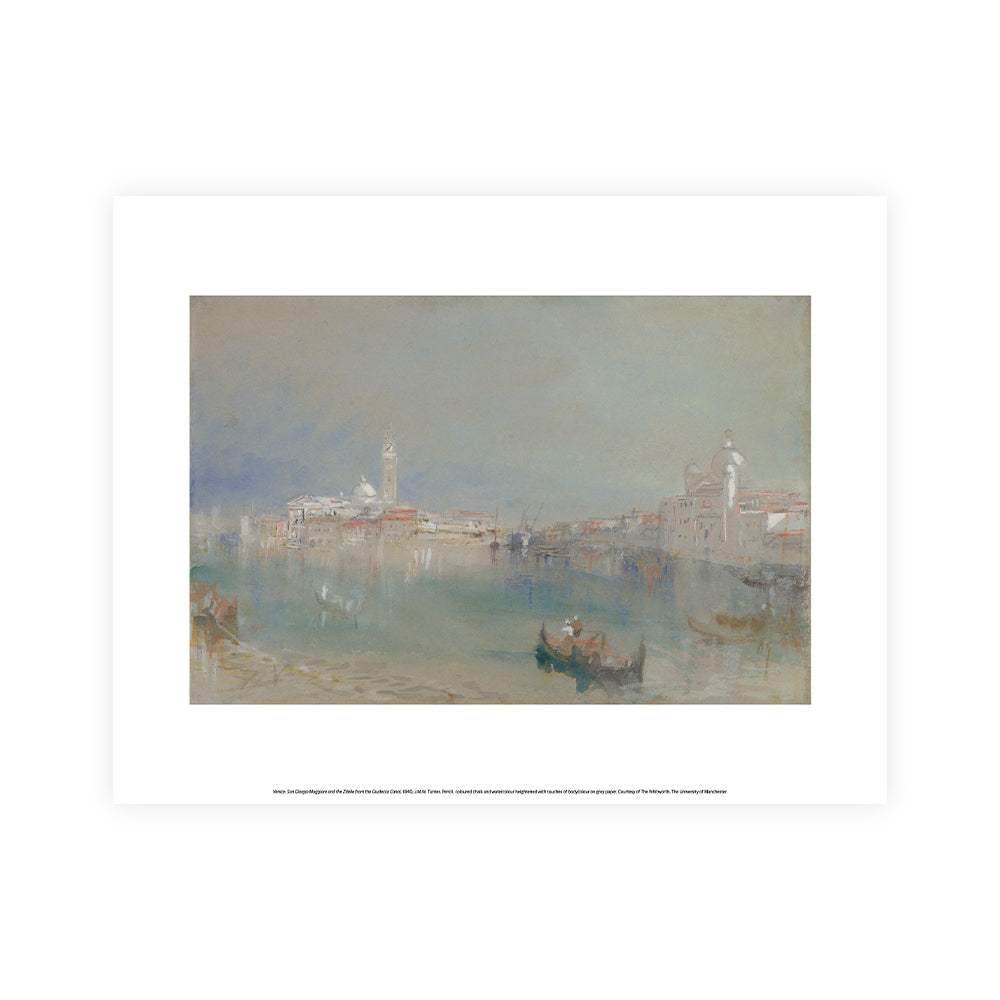 Framed artwork of a cityscape with boats on water