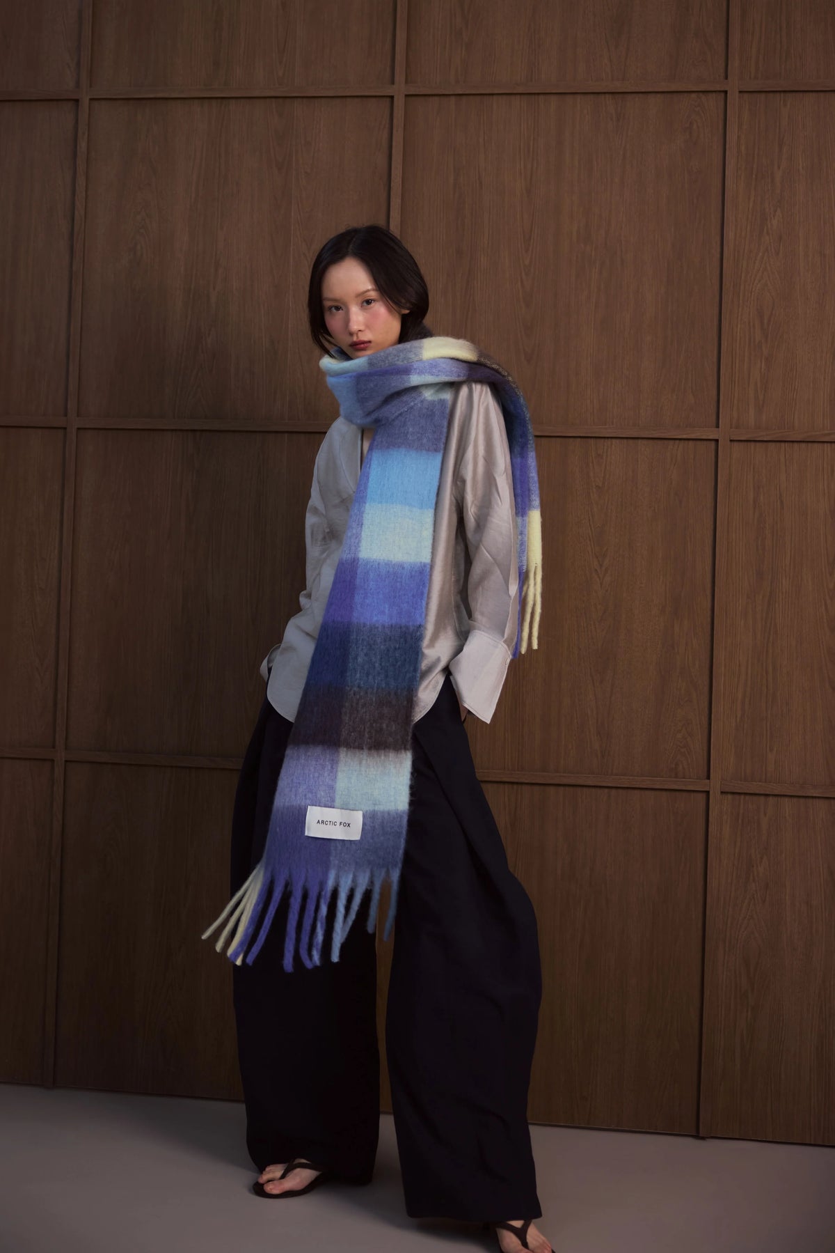 The Reykjavik Check Scarf - Moonlit Haze