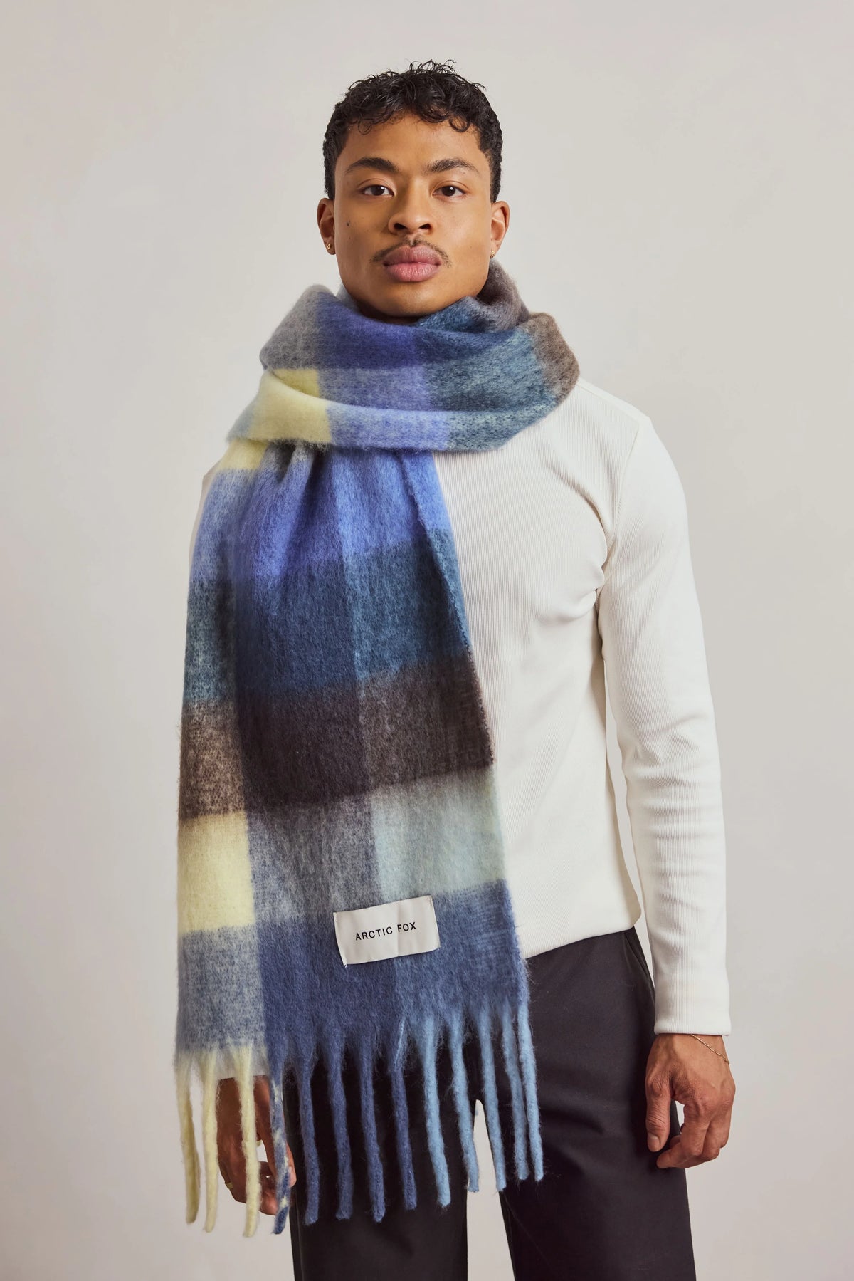 The Reykjavik Check Scarf - Moonlit Haze