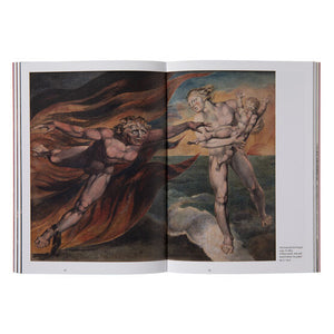 Inside page of book featuring an artwork by William Blake