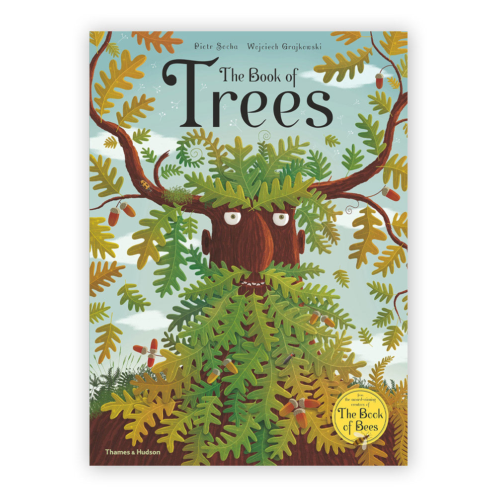 Book cover of 'The Book of Trees' with an illustration of a tree and leaves.