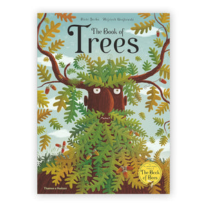 Book cover of 'The Book of Trees' with an illustration of a tree and leaves.