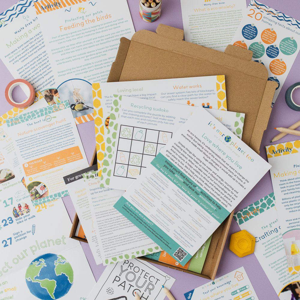 Different pages of activity kits for children