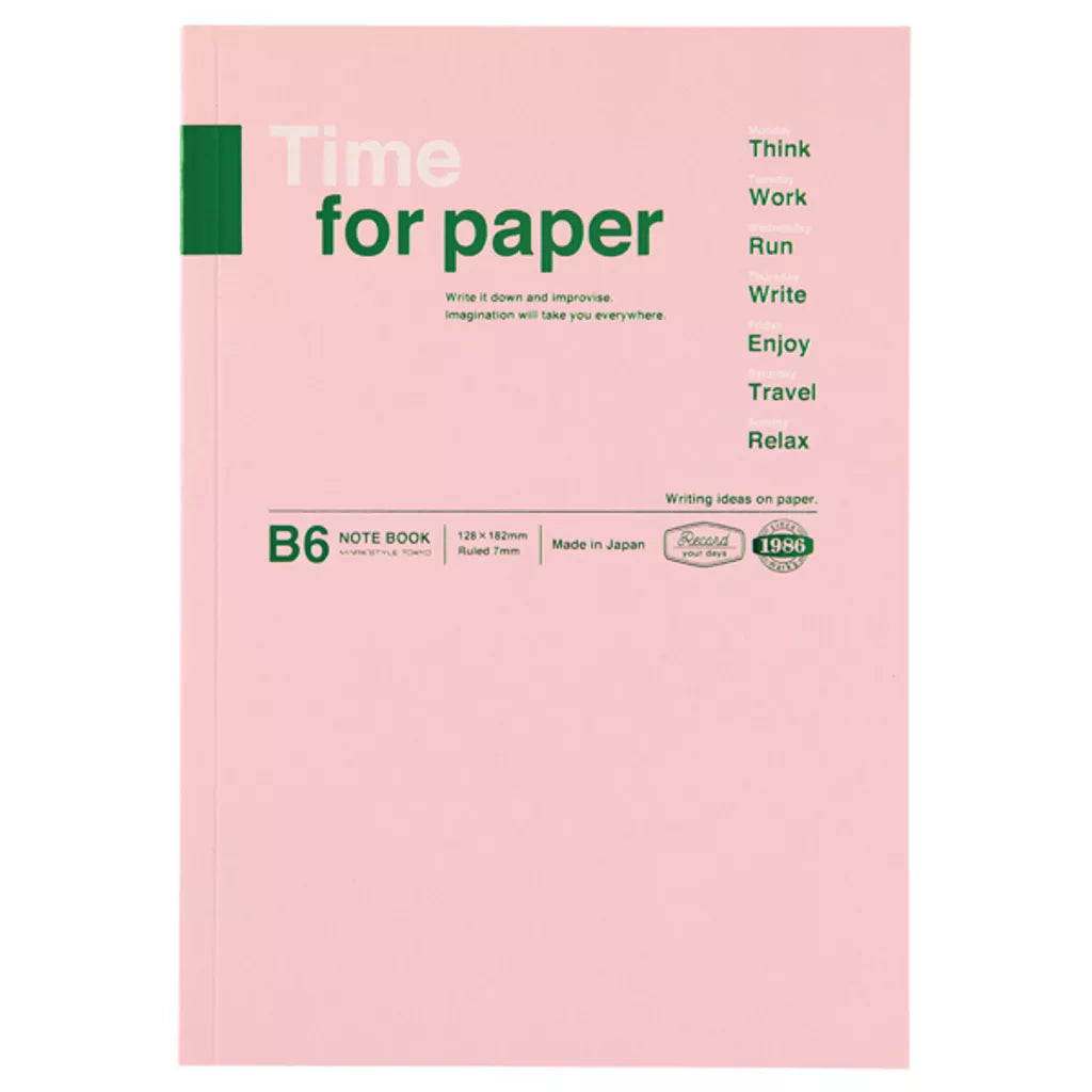 B6 Notebook, Time For Paper - Light Pink