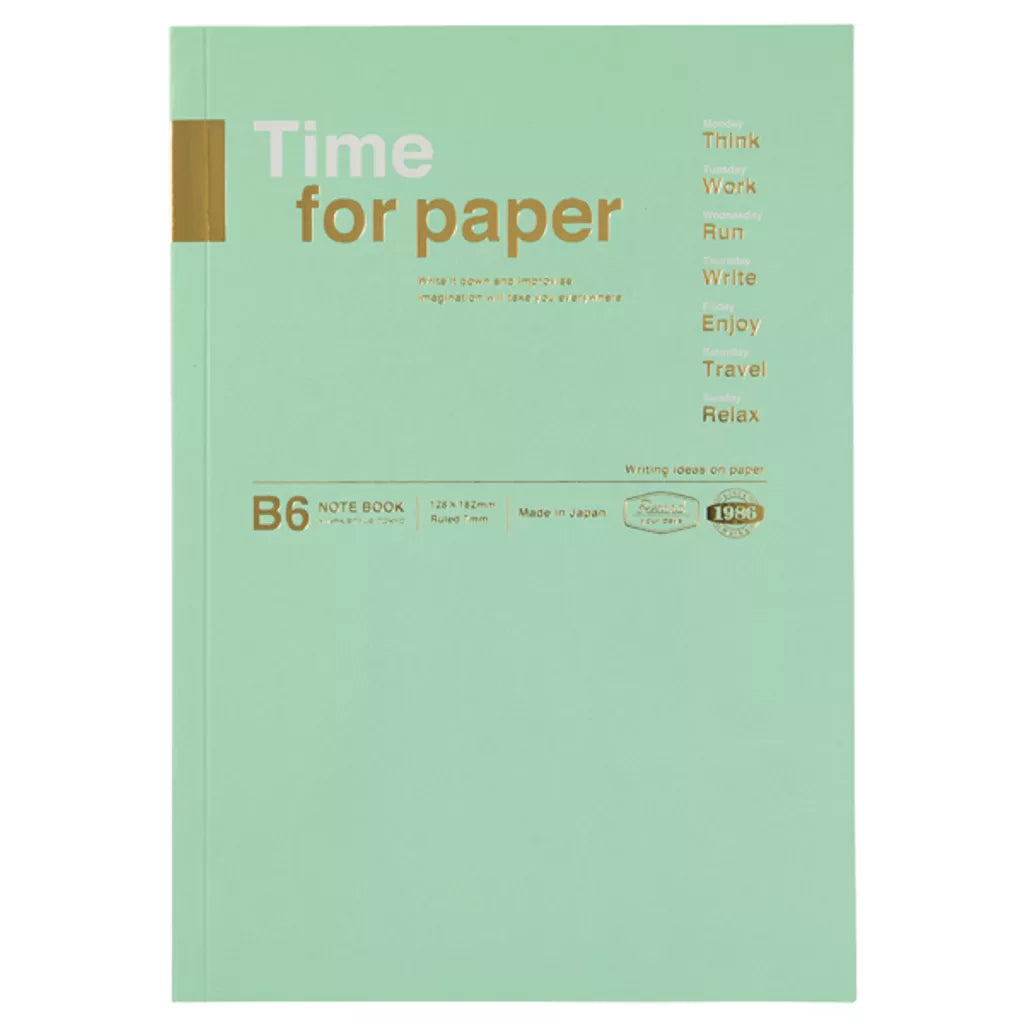 B6 Notebook Time For Paper - Mint