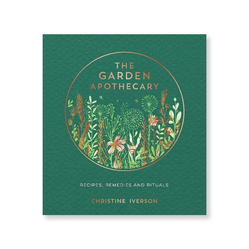 Book cover - green with floral illustration.