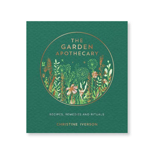 Book cover - green with floral illustration.